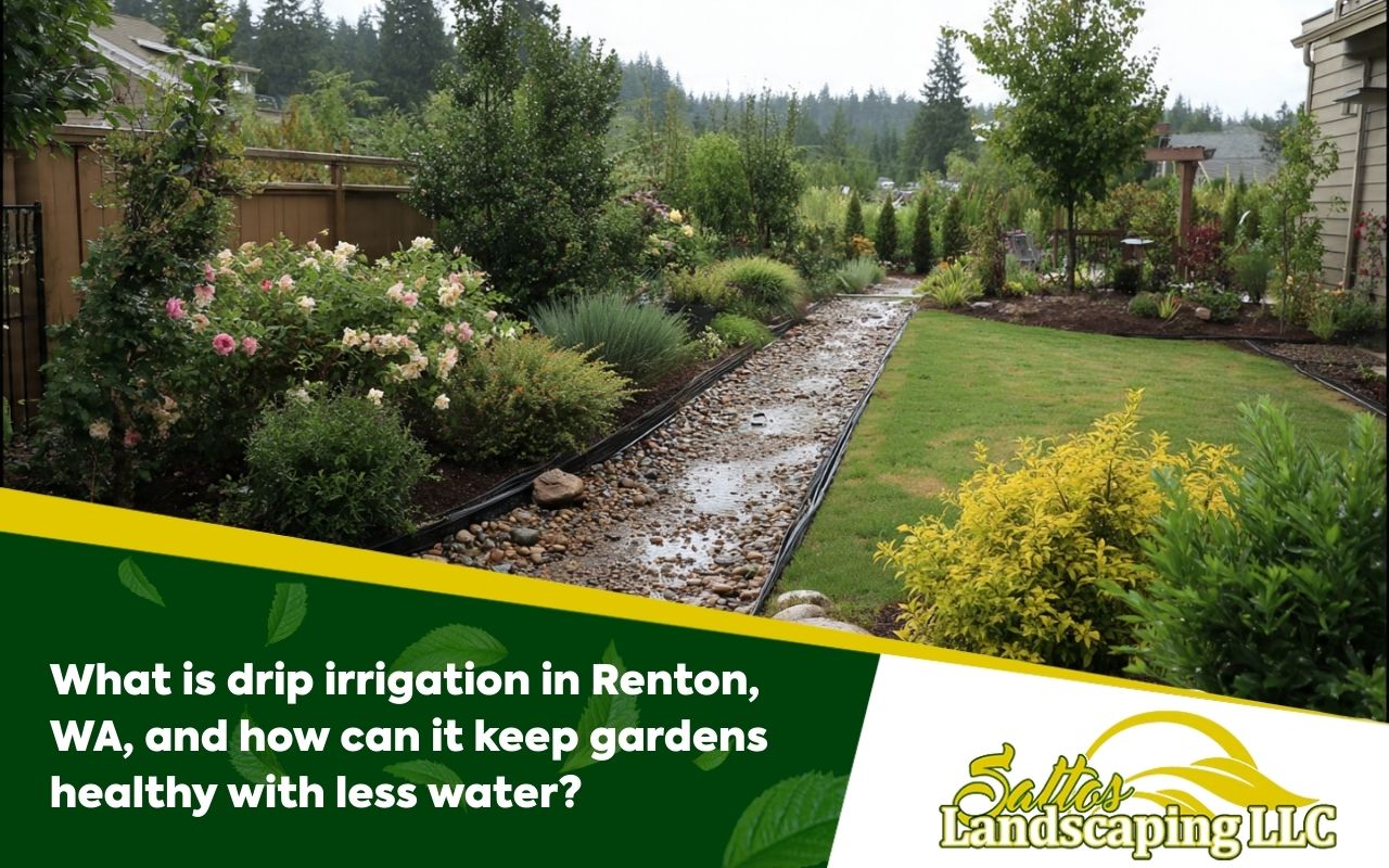 What is drip irrigation in Renton, WA, and how can it keep gardens healthy with less water?